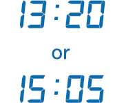 13:20 or 15:05