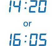 14:20 or 16:05
